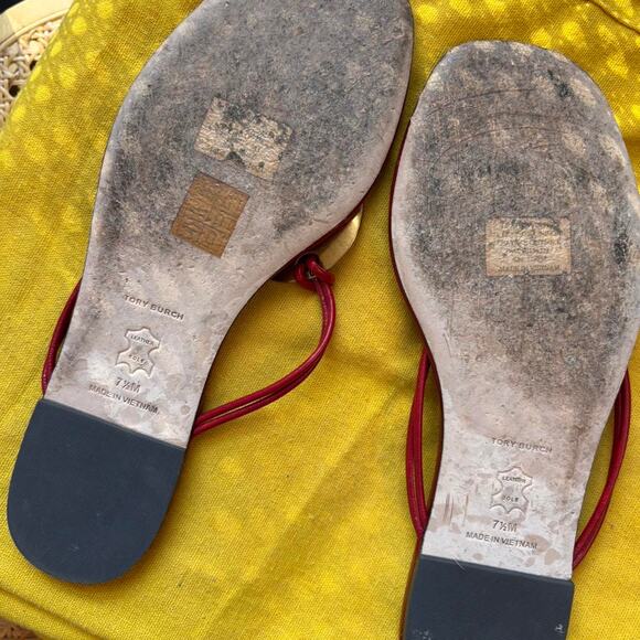 Red and Gold Patos Sandals - Picture 5 of 5